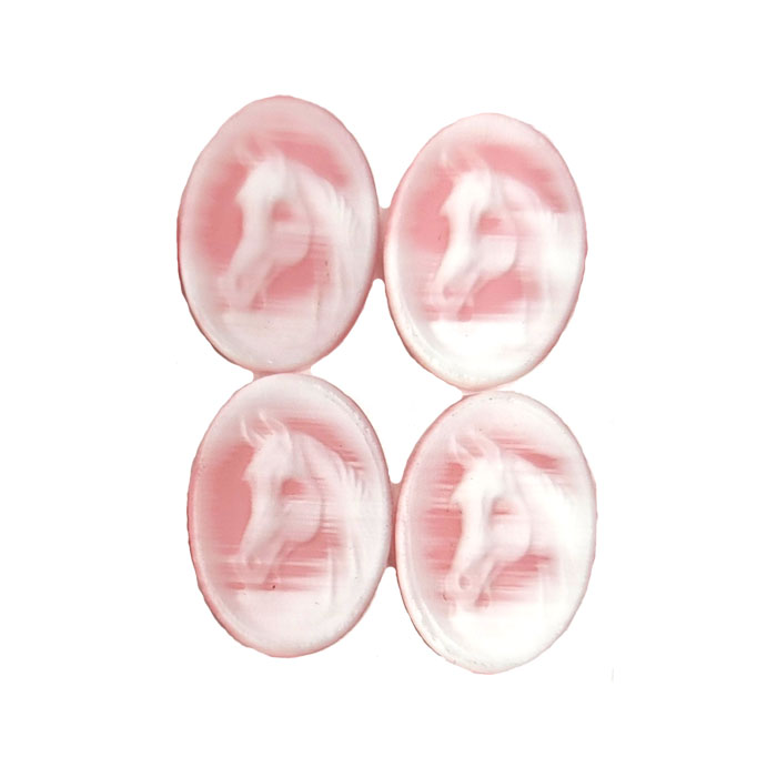 13X18MM HORSE CAMEO CAT'S EYE PINK